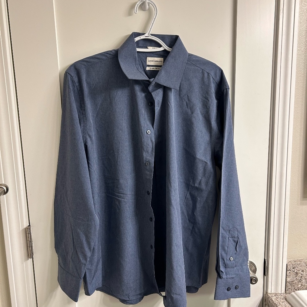Lucky Brand Men's Polyester Dress Shirt Size Large